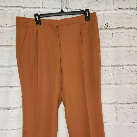 J. Crew Womens Brown Pleated High Rise Straight Leg Trouser Dress Pants Size 6 - Picture 2 of 13
